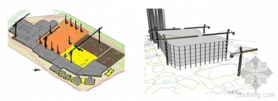 浅谈BIM在建筑施工安全管理中的应用-图二 现场平面布置图以及塔吊布置