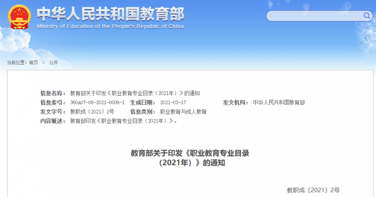 教育部新版职业教育专业目录有更新!_1 教育部新版职业教育专业目录有更新!_1