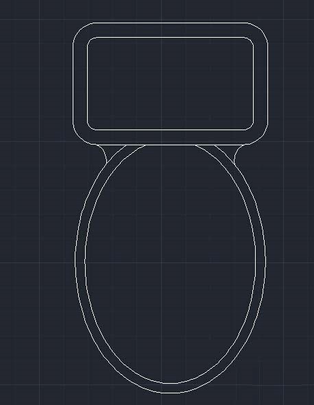 CAD绘制马桶平面图的步骤